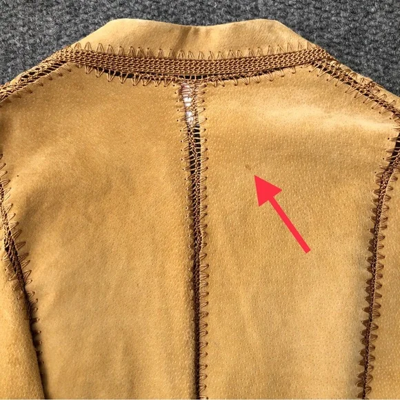 IDI by Mathew vintage leather suede patchwork crochet jacket size large - Picture 9 of 12